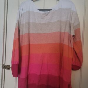 Liz Claiborne Pink and Orange Gradient Sweater